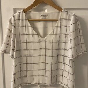 Babaton Silk Shirt with Checkered Design - Size Medium